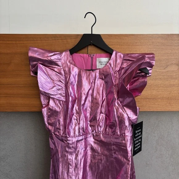 NWT HYACINTH HOUSE Pink Plisse Coolidge Mini Dress, Size XS - Picture 7 of 16